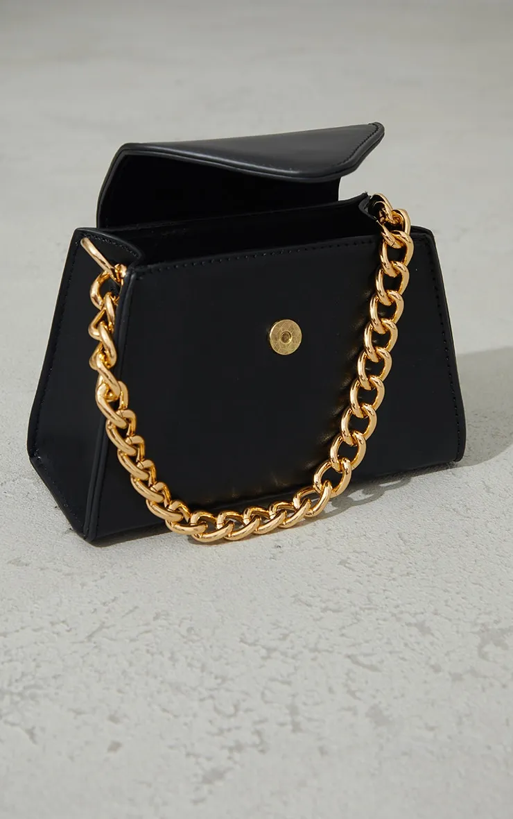 Black Mini Envelope Gold Chain Grab Bag sold by Pretty Little Thing product image thumbnail 3