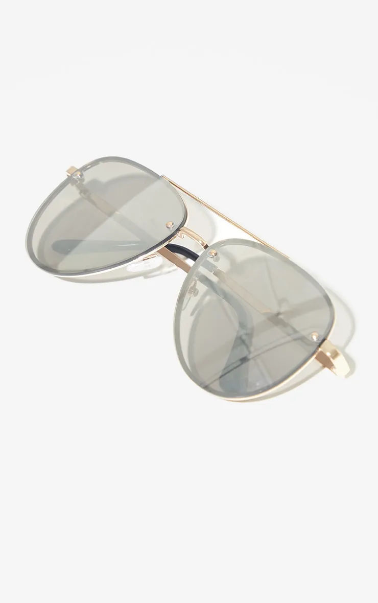 Silver Mirrored Aviator Sunglasses sold by Pretty Little Thing product image thumbnail 2