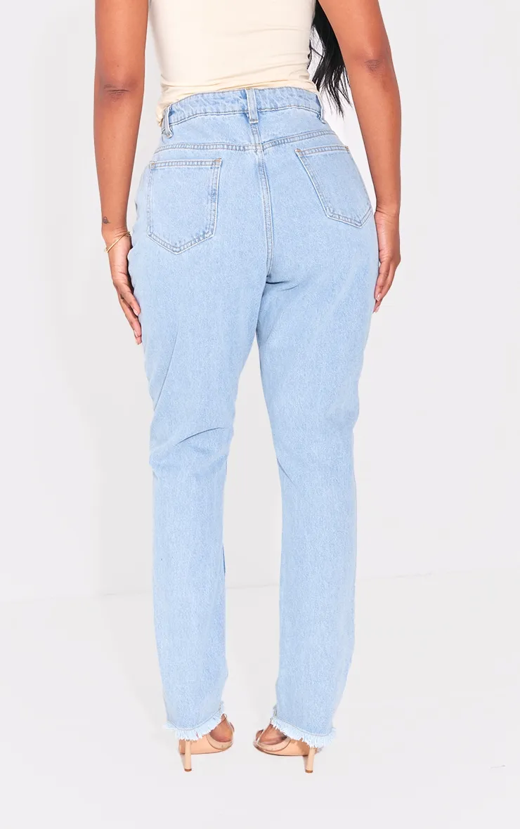 PRETTYLITTLETHING Shape Vintage Ripped Straight Leg Jeans sold by Pretty Little Thing product image thumbnail 3