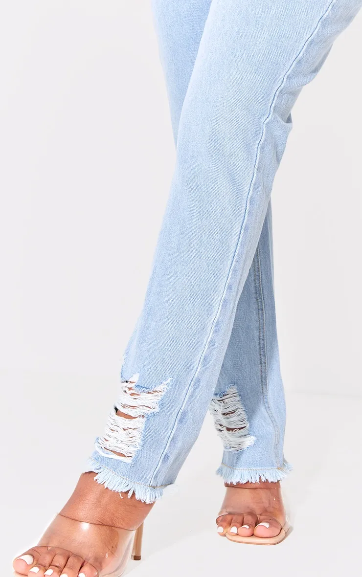PRETTYLITTLETHING Shape Vintage Ripped Straight Leg Jeans sold by Pretty Little Thing product image thumbnail 4