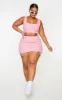 Plus Pink Raw Hem Knit Skirt sold by Pretty Little Thing