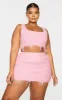 Plus Pink Raw Hem Knit Skirt sold by Pretty Little Thing