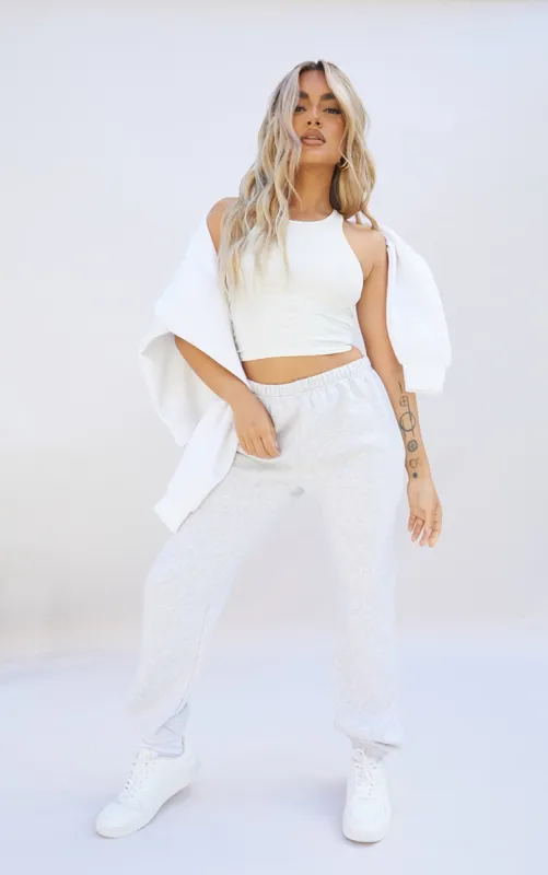 Cotton Petite Grey Basic Cuffed Hem Joggers sold by Pretty Little Thing
