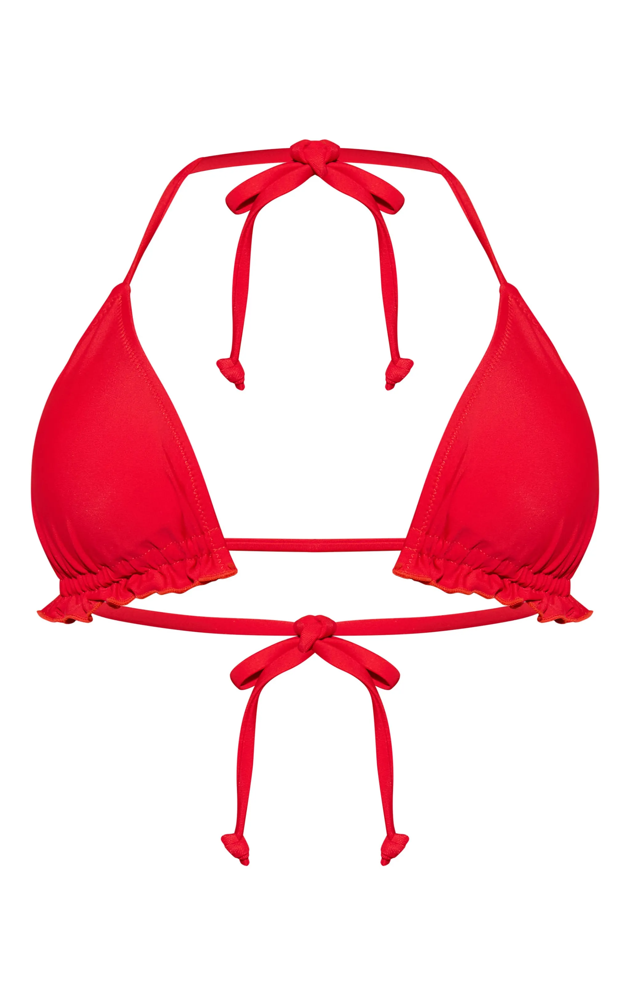 Red Frill Edge Padded Bikini Top sold by Pretty Little Thing product image thumbnail 5