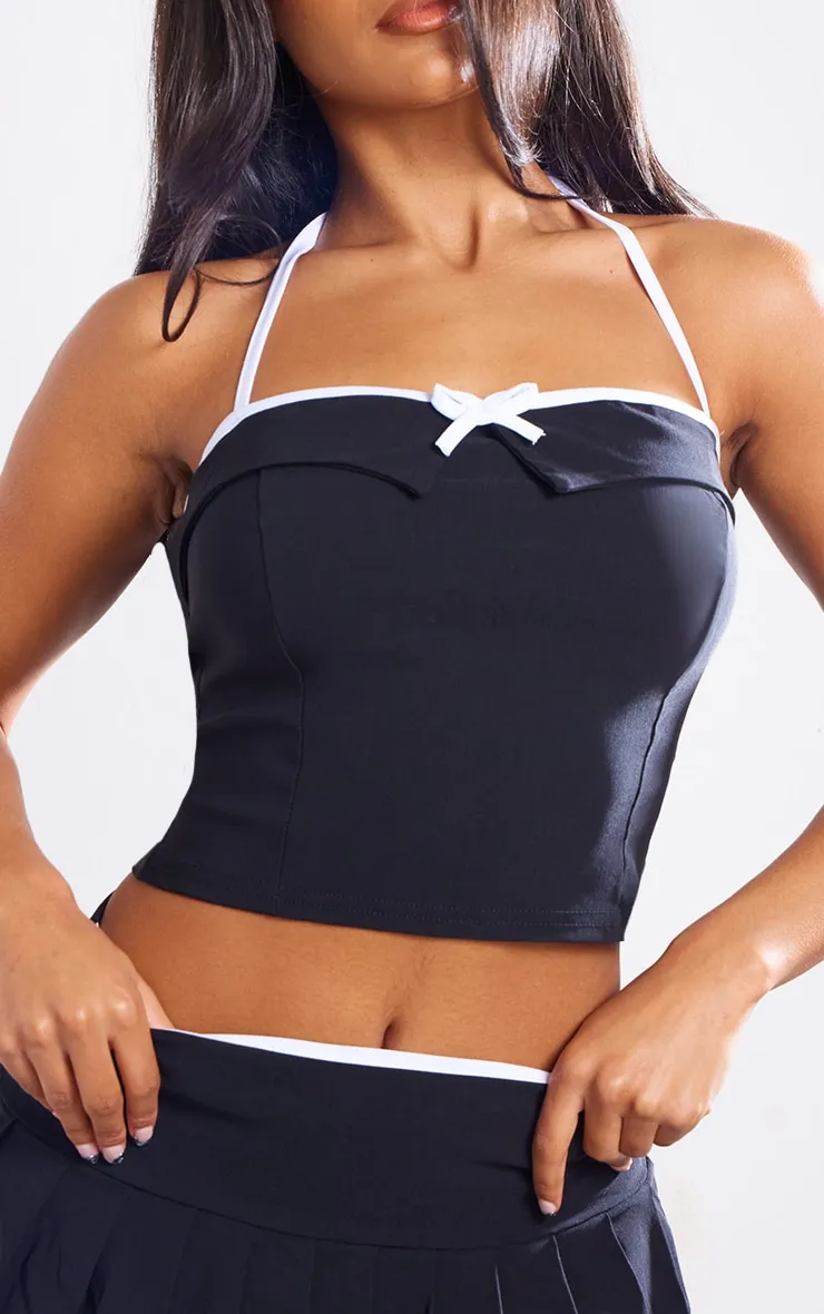 Black Stretch Woven Mid Rise Pleated Micro Mini Skirt sold by Pretty Little Thing product image thumbnail 5