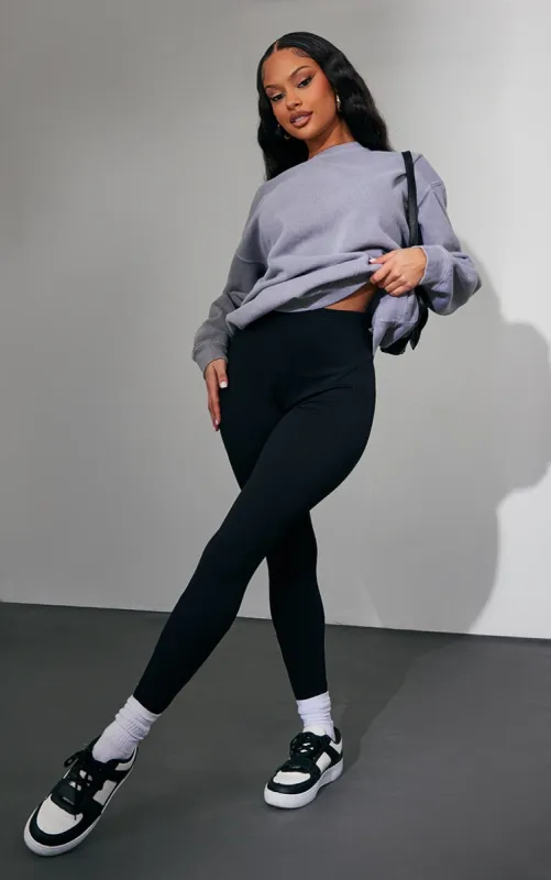 Black Sculpt Rib Leggings sold by Pretty Little Thing