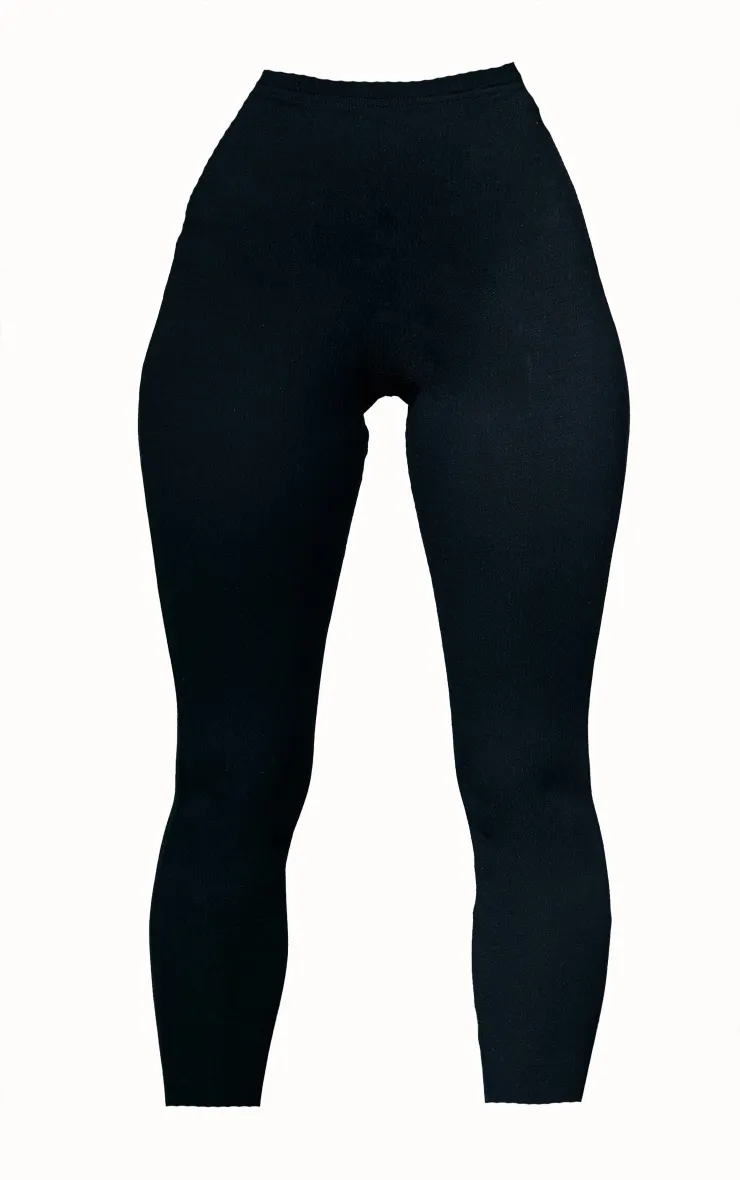 Black Sculpt Rib Leggings sold by Pretty Little Thing product image thumbnail 5