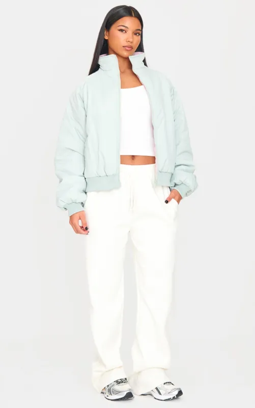  Blue & Pink Reversible Bomber Puffer Jacket sold by Pretty Little Thing