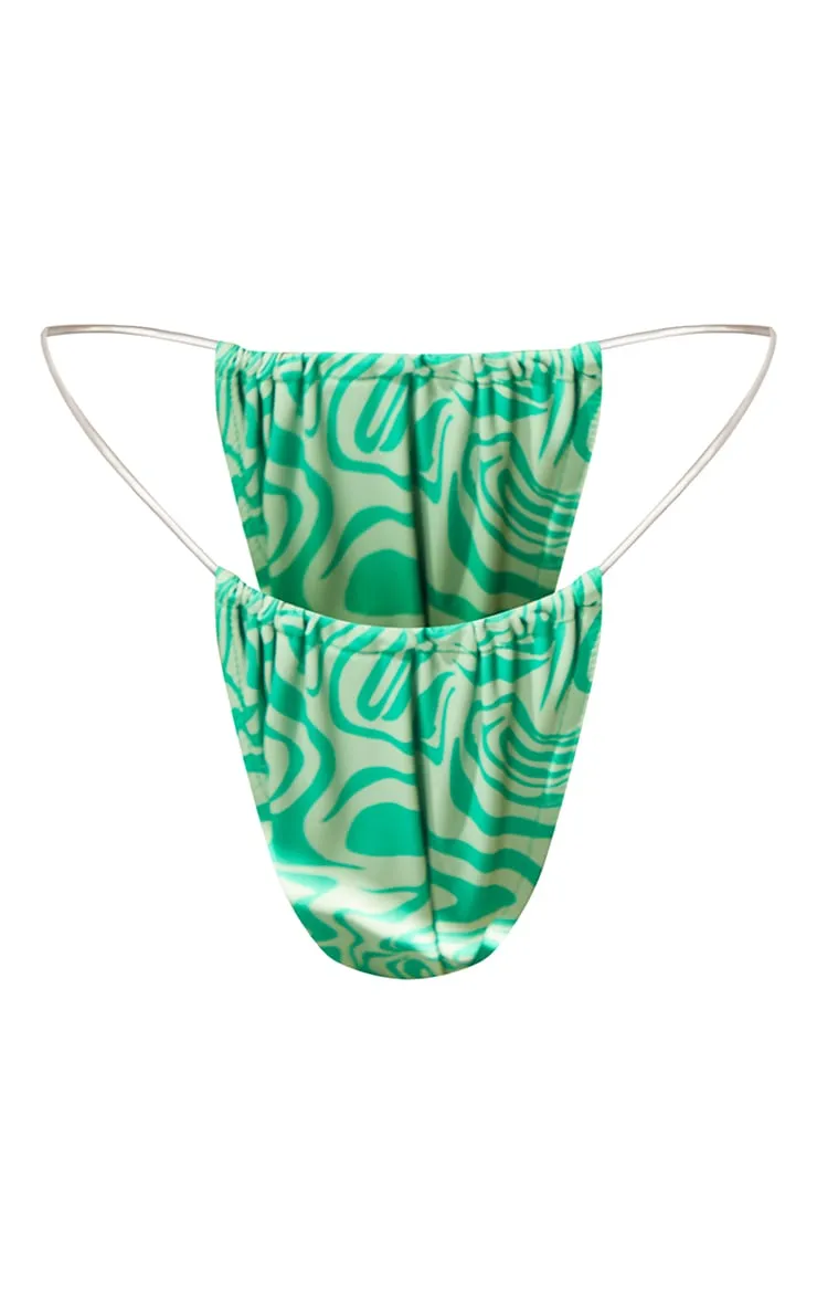 Green Swirl Print Tanga Bikini Bottoms sold by Pretty Little Thing product image thumbnail 5