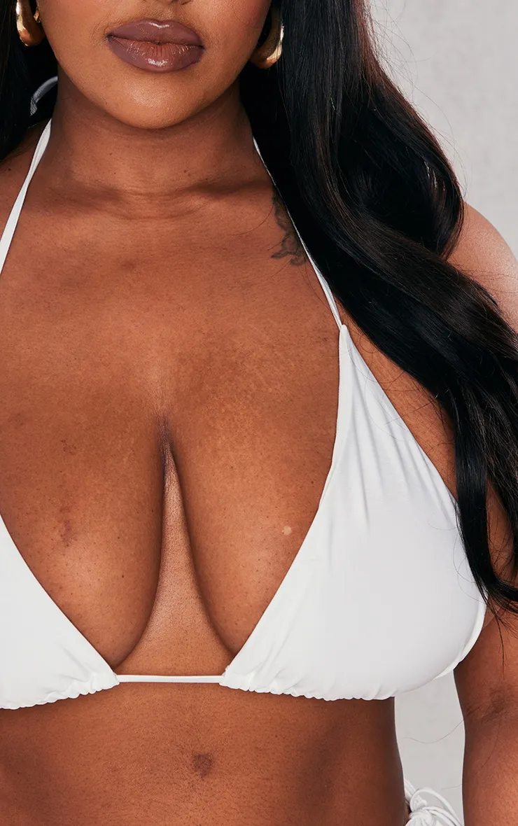 Plus White Mix & Match Triangle Halter Bikini Top sold by Pretty Little Thing product image thumbnail 4