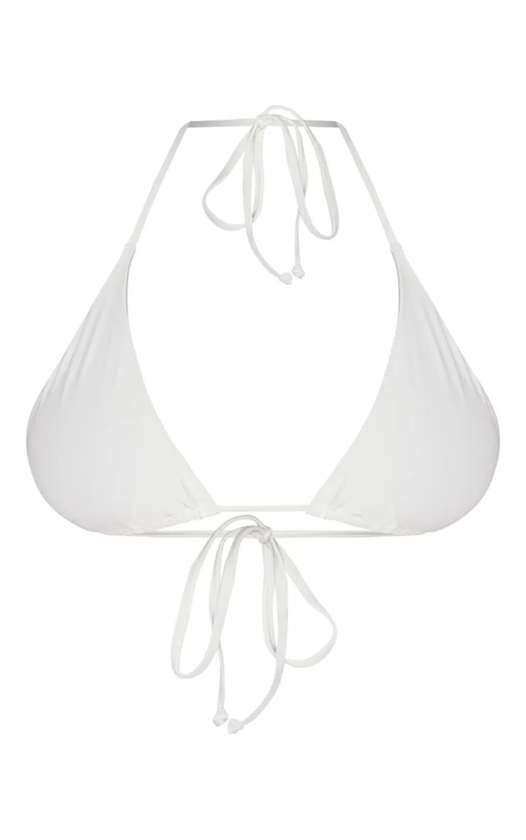 Plus White Mix & Match Triangle Halter Bikini Top sold by Pretty Little Thing product image thumbnail 5