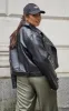Plus Black Faux Leather Zip Detail Biker Jacket sold by Pretty Little Thing