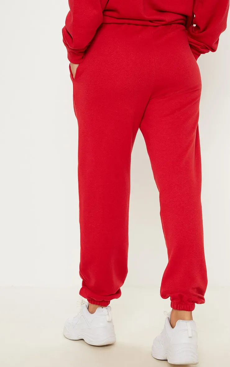 Red Sweat Cuffed High Waist Joggers sold by Pretty Little Thing product image thumbnail 3