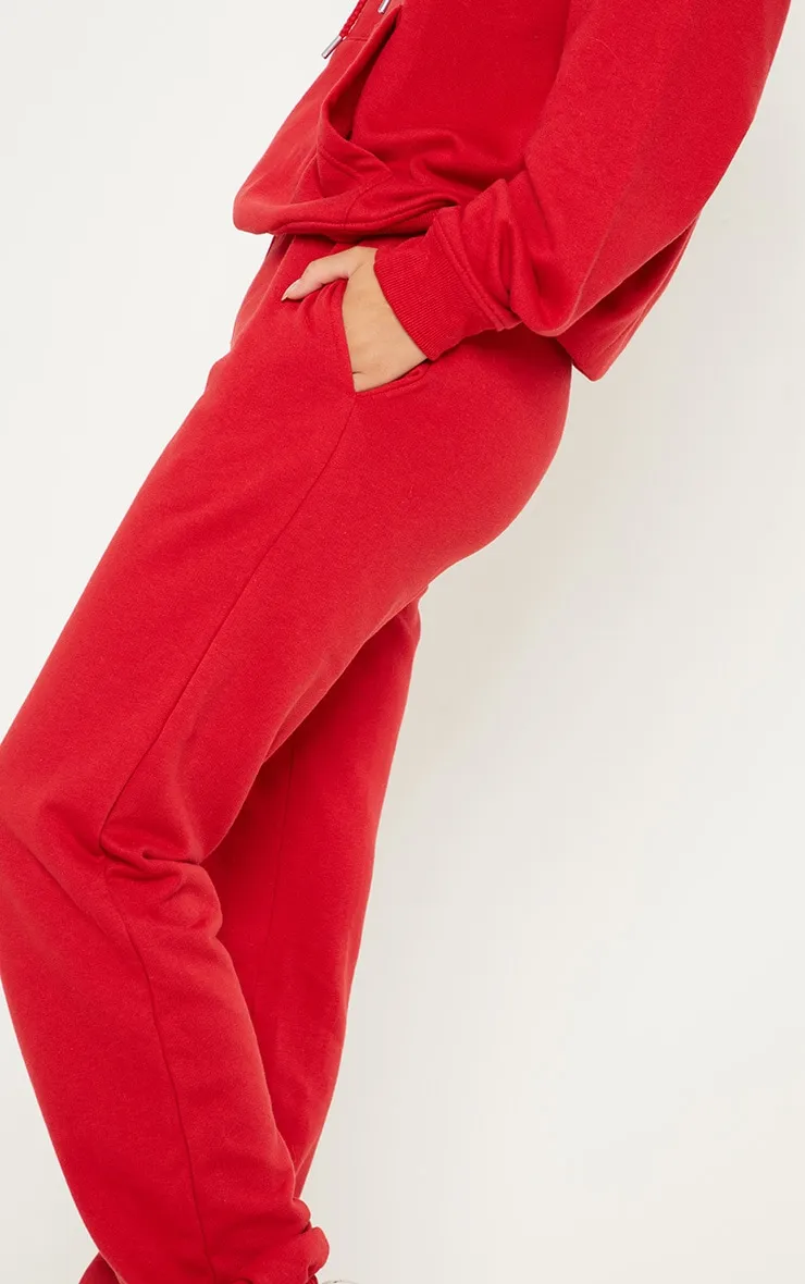 Red Sweat Cuffed High Waist Joggers sold by Pretty Little Thing product image thumbnail 4