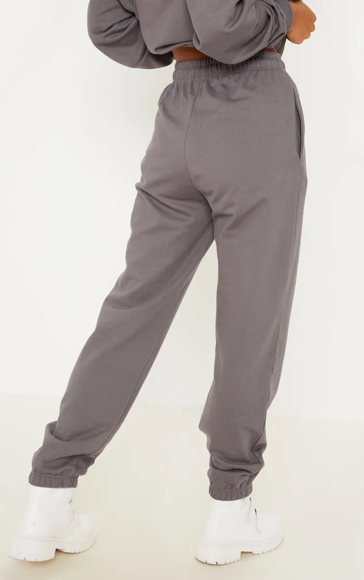 Charcoal Sweat Cuffed High Waist Joggers sold by Pretty Little Thing product image thumbnail 3