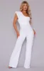 White Drape One Shoulder Jumpsuit sold by Pretty Little Thing