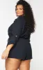 Plus Black Pocket Detail Boiler Playsuit sold by Pretty Little Thing