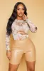 Shape Nude Renaissance Printed Mesh Long Sleeved Bodysuit sold by Pretty Little Thing