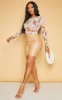 Shape Nude Renaissance Printed Mesh Long Sleeved Bodysuit sold by Pretty Little Thing