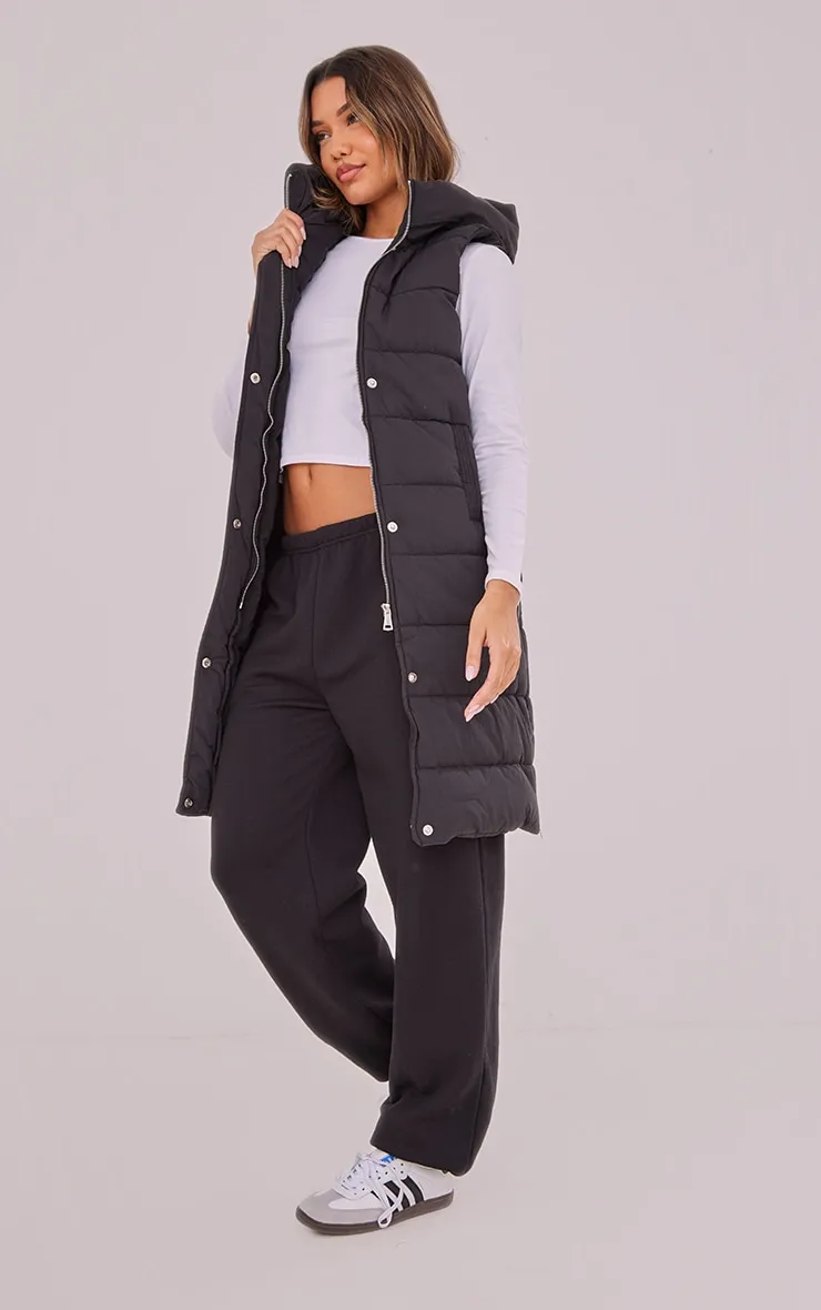 Black Panel Padded Longline Gilet sold by Pretty Little Thing product image thumbnail 3