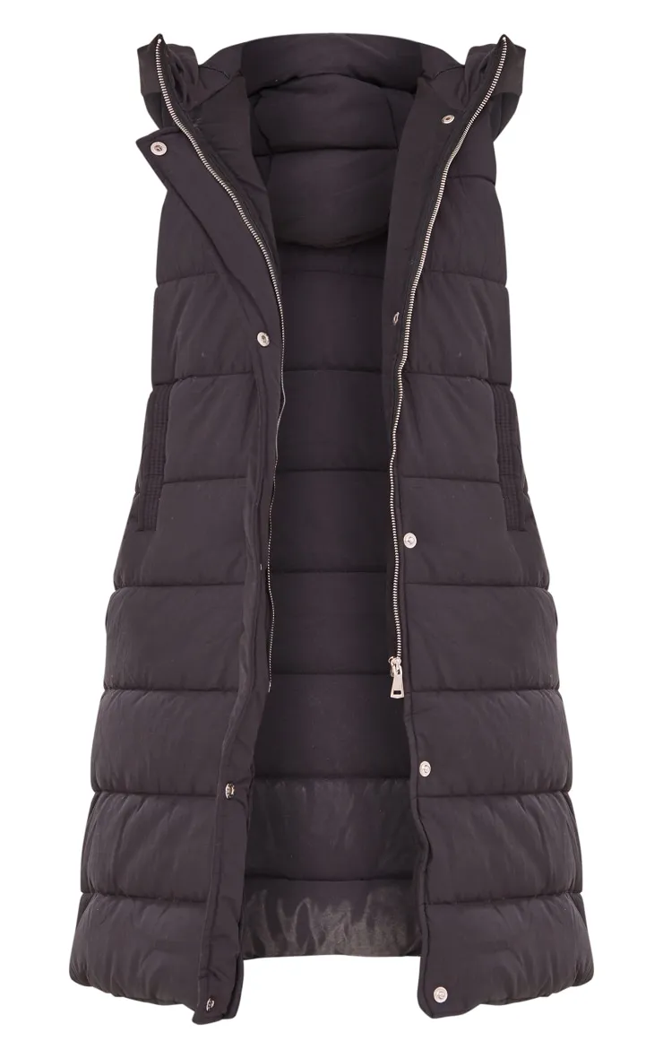 Black Panel Padded Longline Gilet sold by Pretty Little Thing product image thumbnail 5