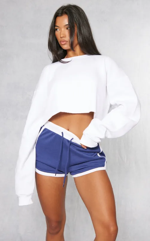 White Crop Oversized Sweat sold by Pretty Little Thing