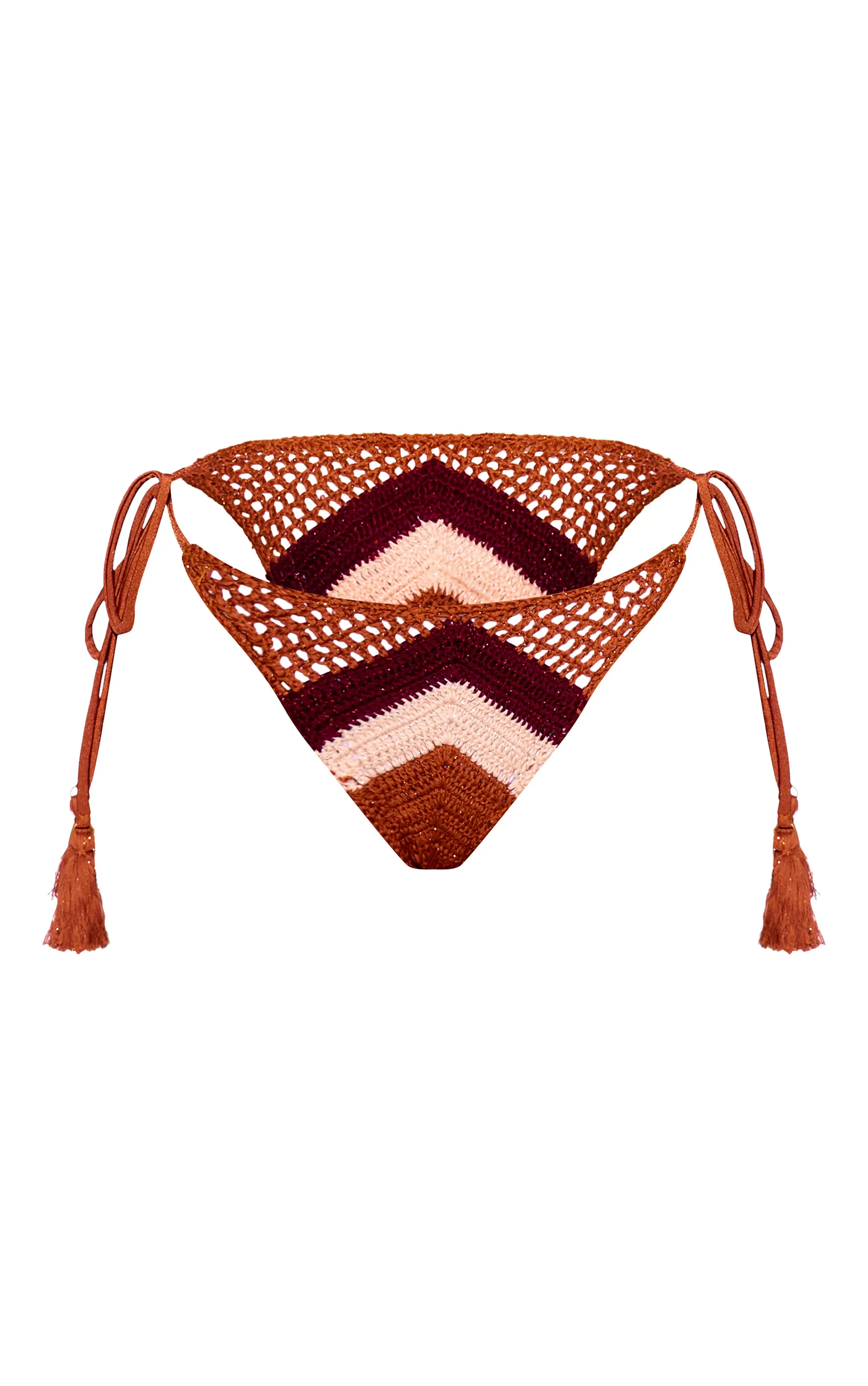 Multi Crochet Stripe Tie Side Bikini Bottoms sold by Pretty Little Thing product image thumbnail 5
