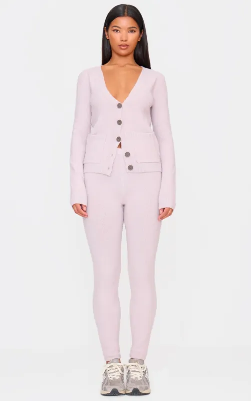 Mauve Basic Knit Legging sold by Pretty Little Thing