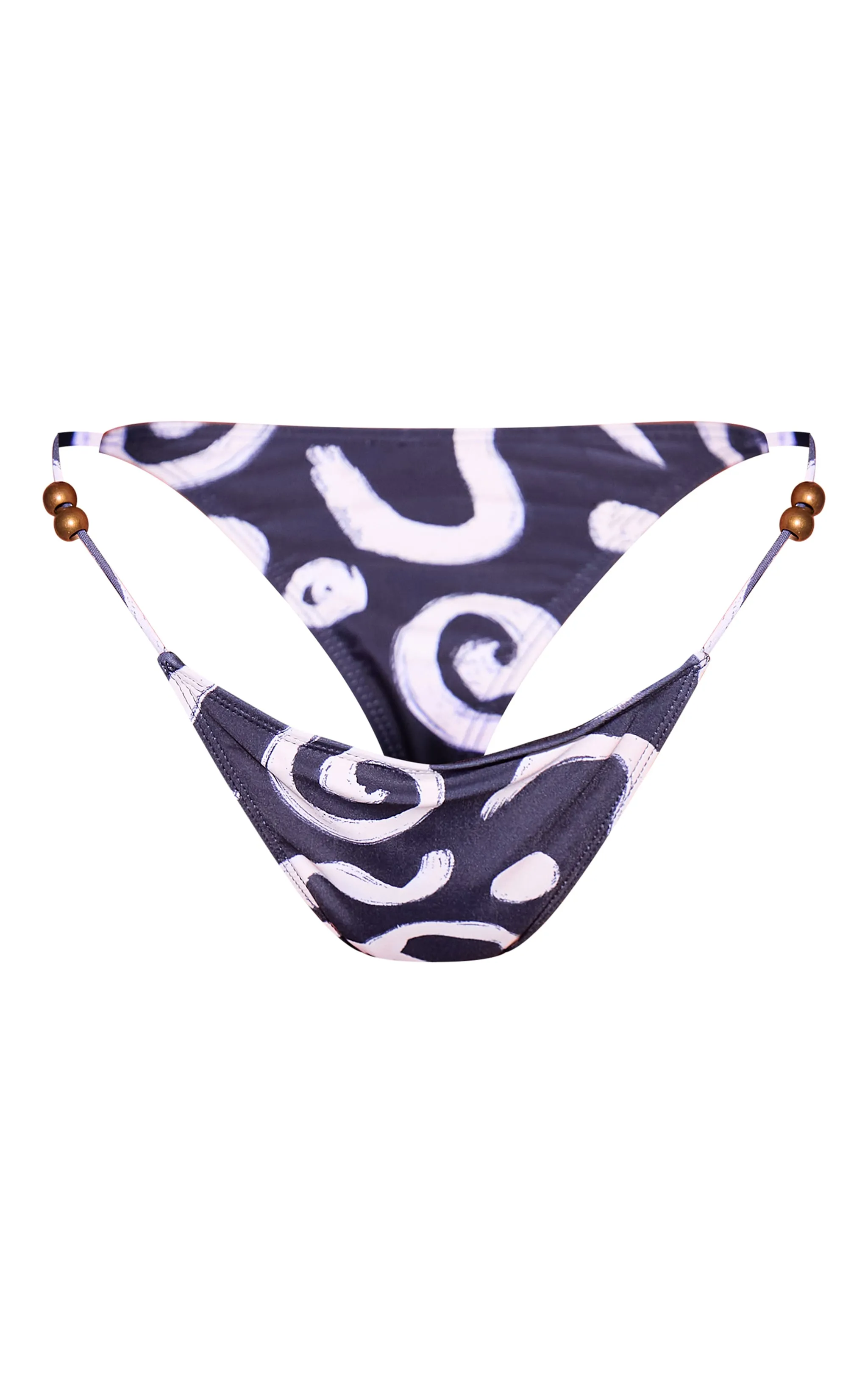 Black Swirl Print Bead Detail Bikini Bottoms sold by Pretty Little Thing product image thumbnail 5