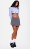 Charcoal Box Pleat Woven Tailored Mini Skirt sold by Pretty Little Thing