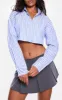 Charcoal Box Pleat Woven Tailored Mini Skirt sold by Pretty Little Thing