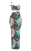 Petite Blue Printed Crushed Mesh Cut Out Maxi Dress sold by Pretty Little Thing
