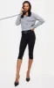 Black Stretch Woven Low Rise Belted Capri Pants sold by Pretty Little Thing
