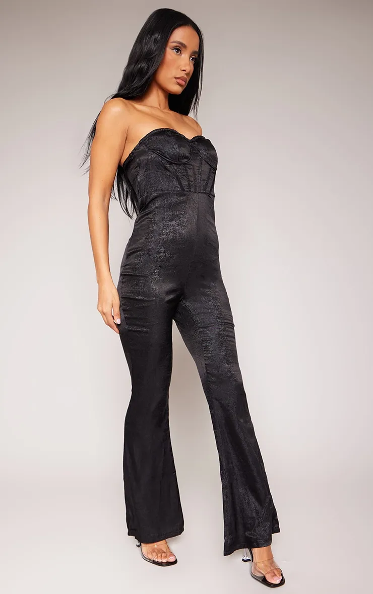 Black Metallic Corset Bandeau Jumpsuit sold by Pretty Little Thing product image thumbnail 3