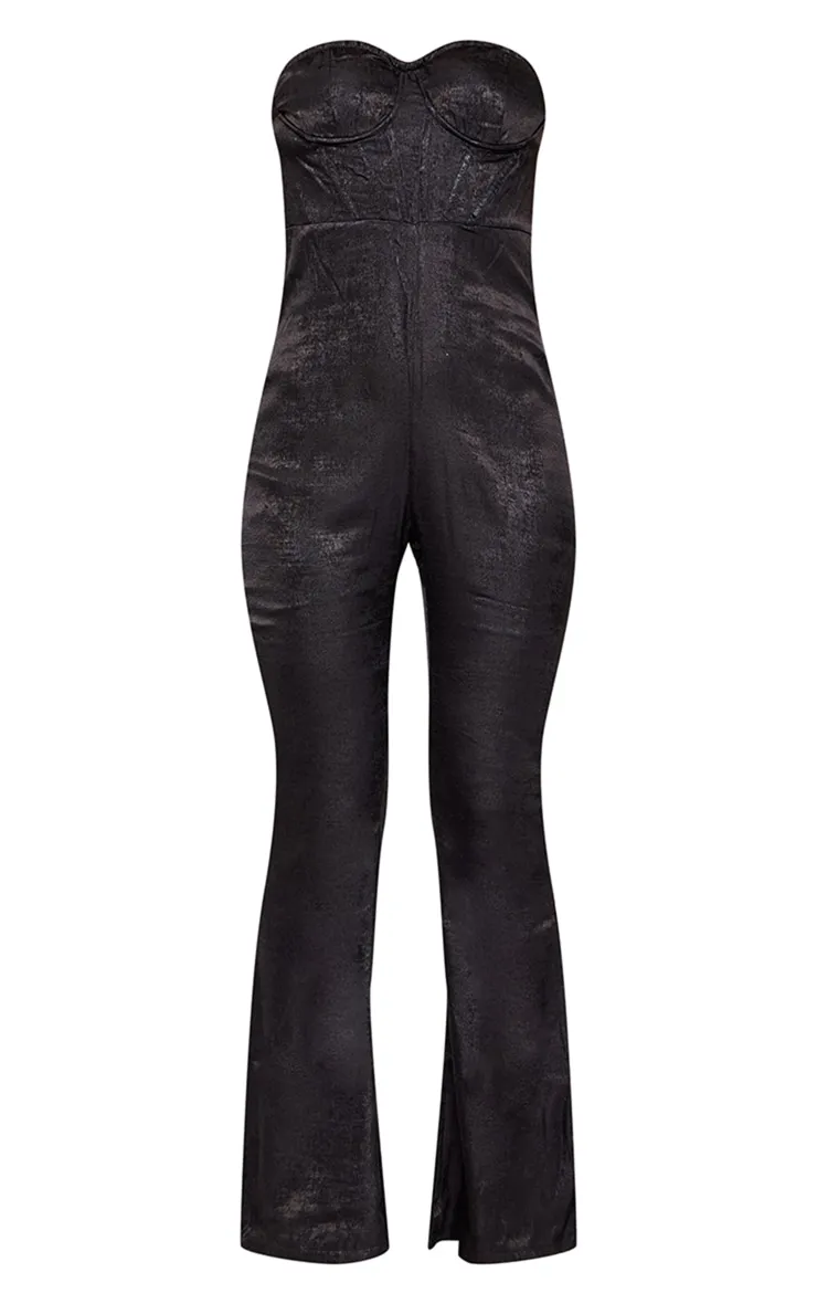 Black Metallic Corset Bandeau Jumpsuit sold by Pretty Little Thing product image thumbnail 5