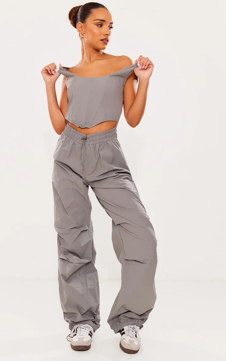 Charcoal Parachute Utility Corset Detail Jumpsuit sold by Pretty Little Thing product image thumbnail 3