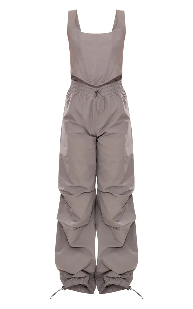 Charcoal Parachute Utility Corset Detail Jumpsuit sold by Pretty Little Thing product image thumbnail 5