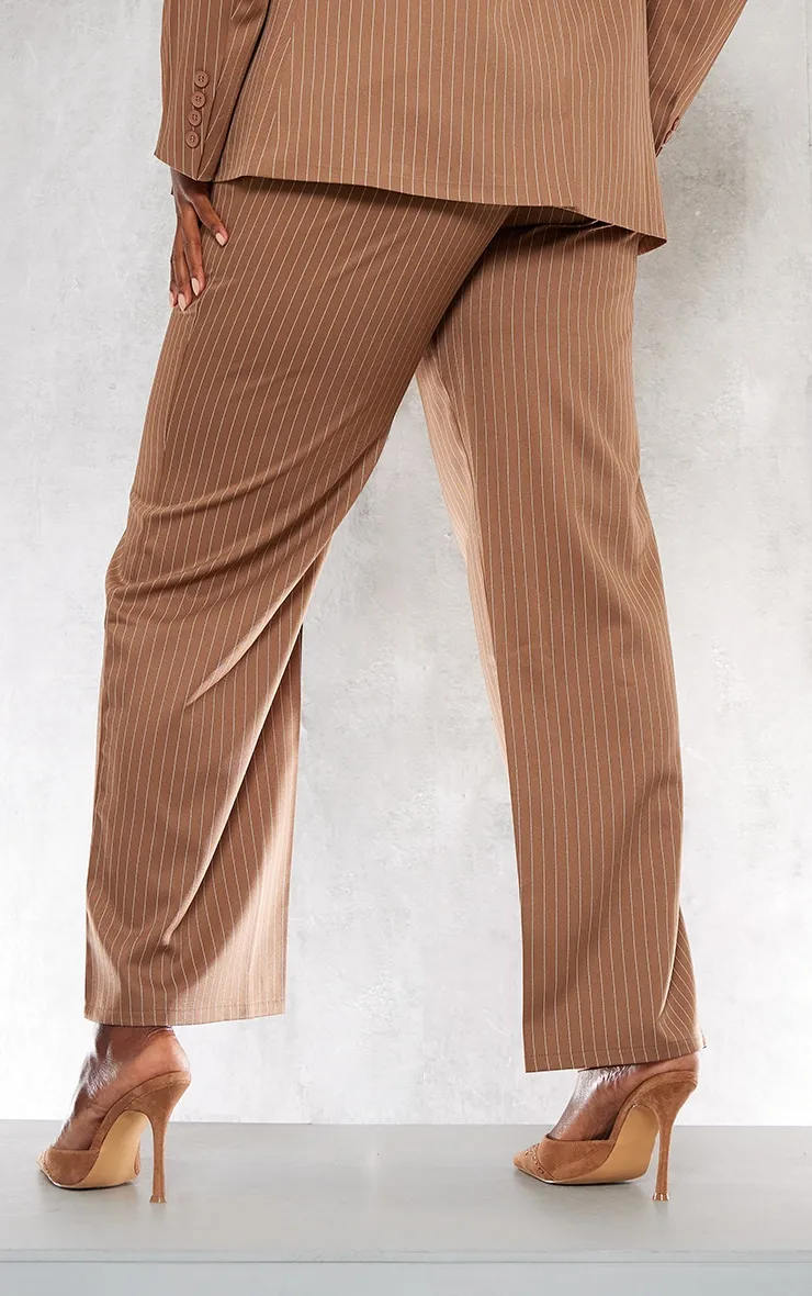 Plus Brown Oversized Stripe Tailored Blazer sold by Pretty Little Thing product image thumbnail 2