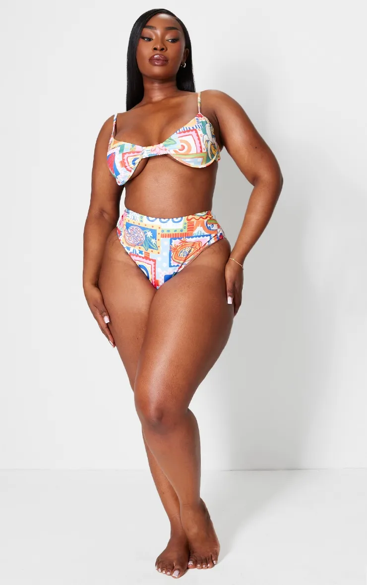 Plus Multi Printed Underwire Bikini Top sold by Pretty Little Thing product image thumbnail 3