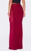 Burgundy Slinky Mesh Detail Maxi Skirt sold by Pretty Little Thing