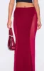 Burgundy Slinky Mesh Detail Maxi Skirt sold by Pretty Little Thing