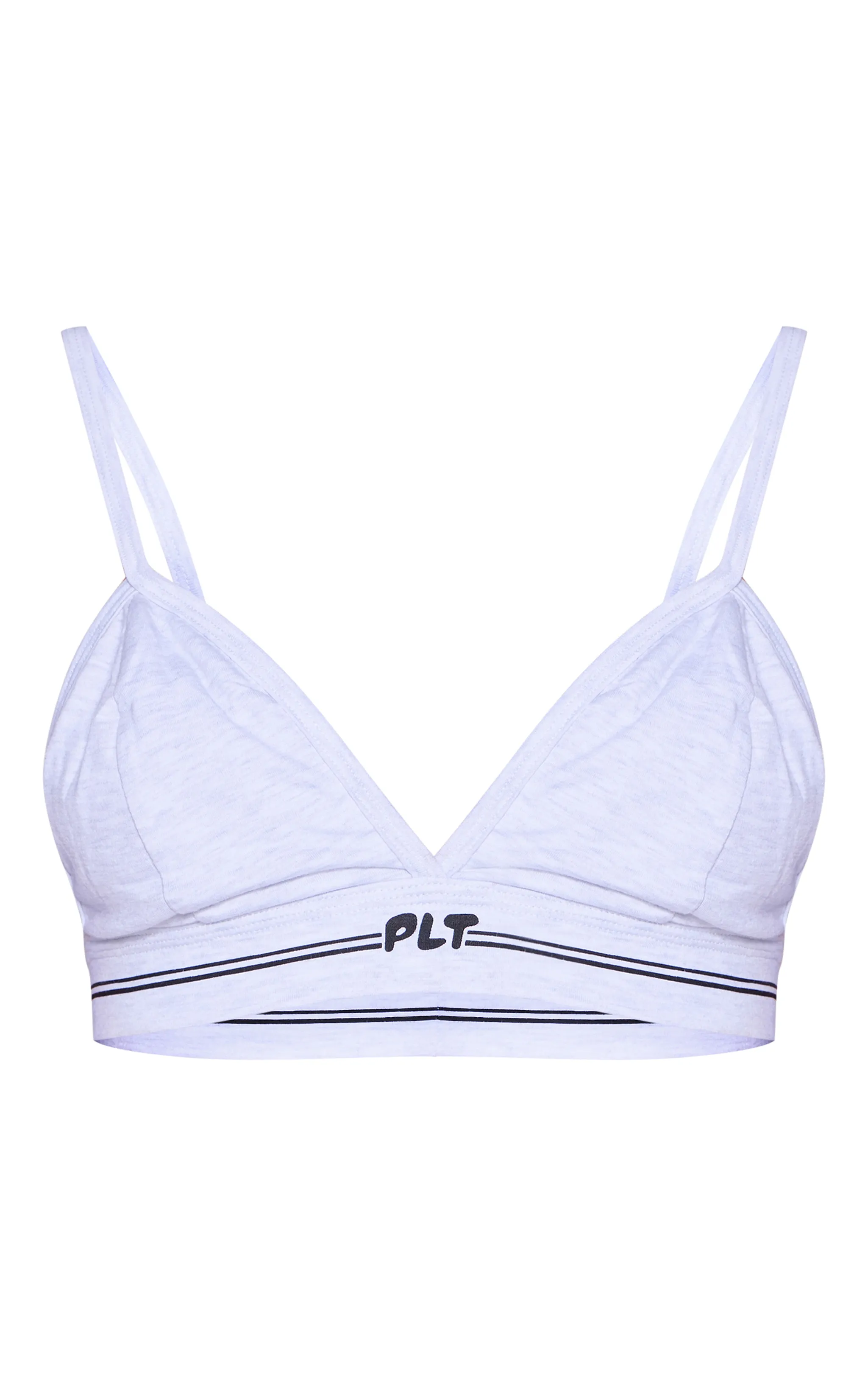 PRETTYLITTLETHING Grey Marl Tape Triangle Seam Detail Bralette sold by Pretty Little Thing product image thumbnail 5