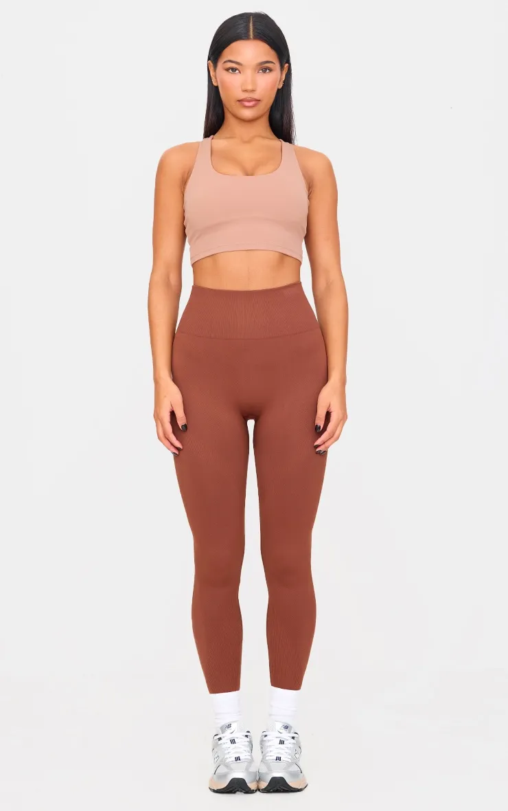 PLT Sport Chocolate Seamless High Waist Leggings sold by Pretty Little Thing