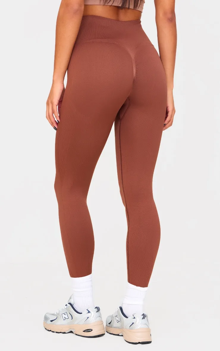 PLT Sport Chocolate Seamless High Waist Leggings sold by Pretty Little Thing product image thumbnail 3