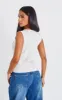 Petite Cream Knit Asymmetric Button Waistcoat sold by Pretty Little Thing
