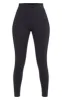 Tall  Black Luxe High Waisted Gym Ruched Bum Leggings sold by Pretty Little Thing