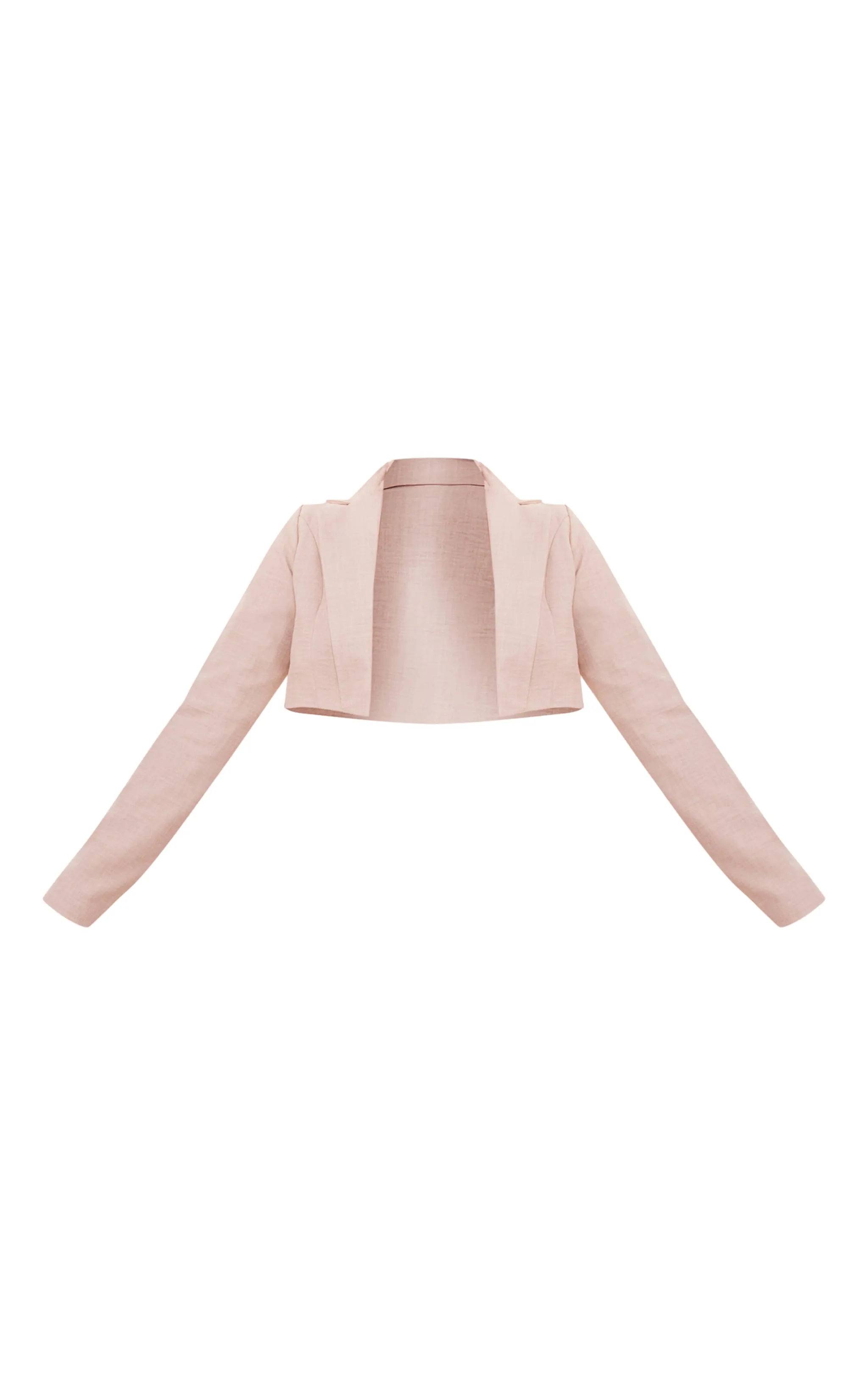 Oatmeal Linen Look Crop Blazer sold by Pretty Little Thing product image thumbnail 5