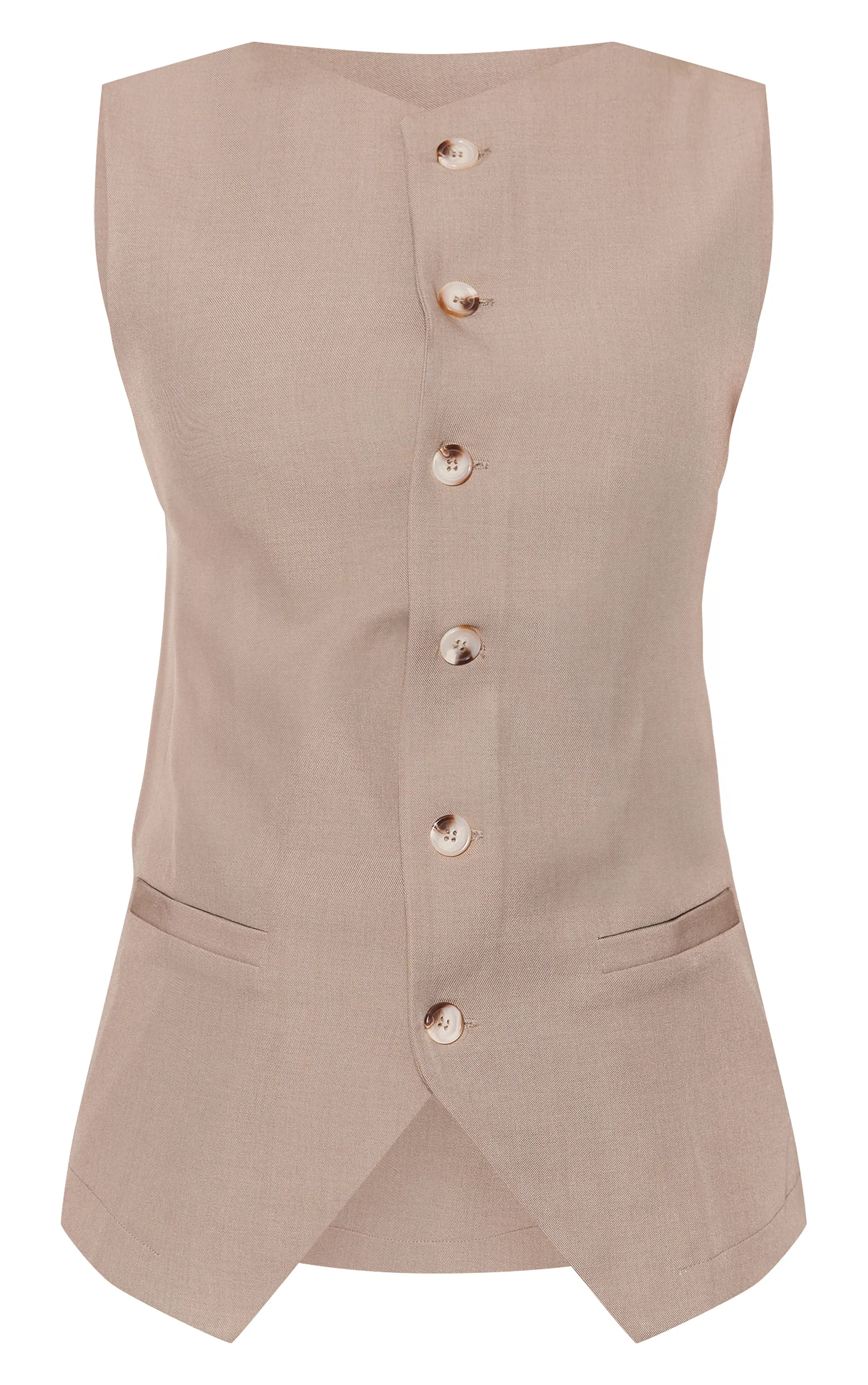 Taupe Woven Tailored Waistcoat sold by Pretty Little Thing product image thumbnail 5