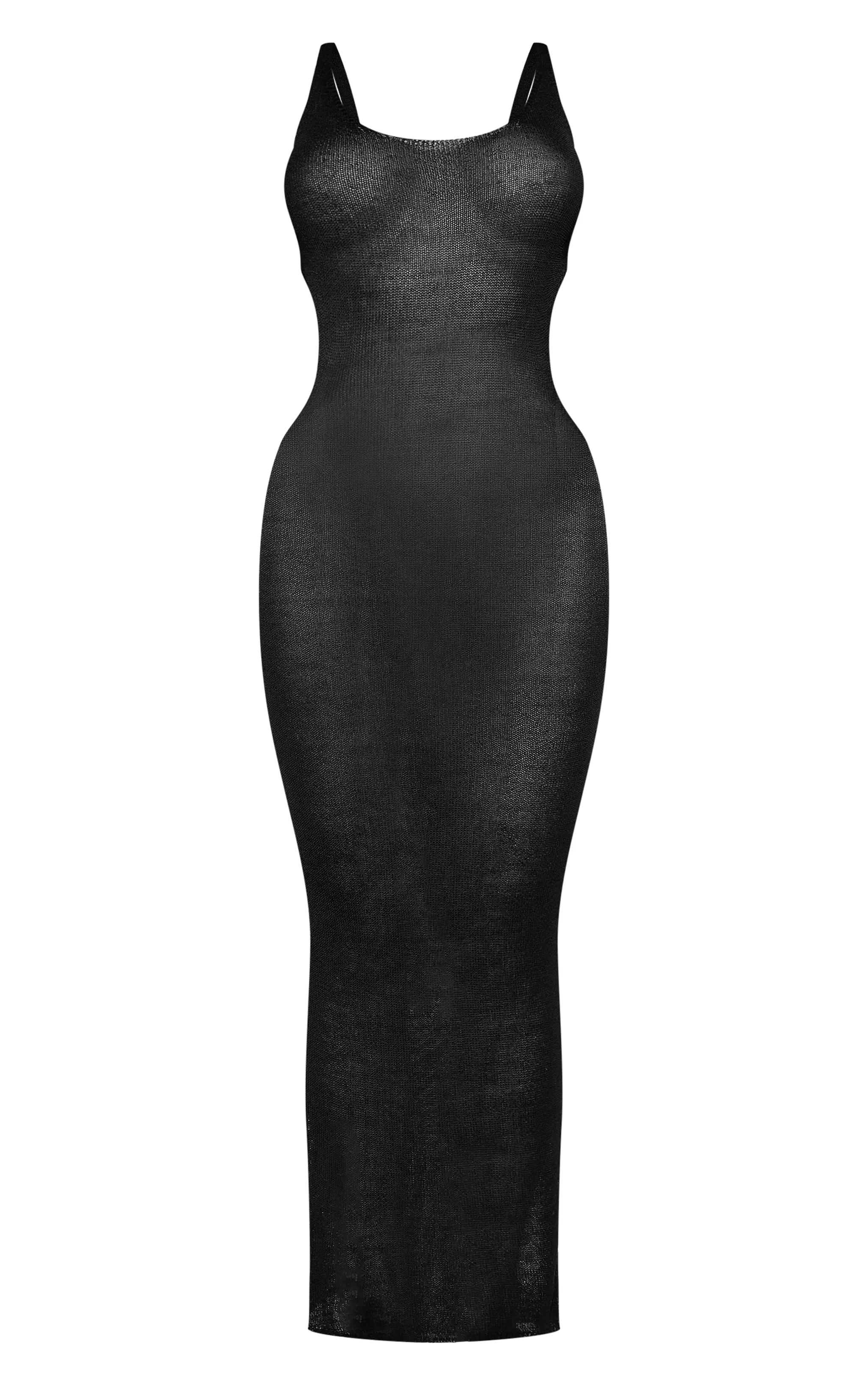 Black Crochet Cut Out Maxi Beach Dress sold by Pretty Little Thing product image thumbnail 5