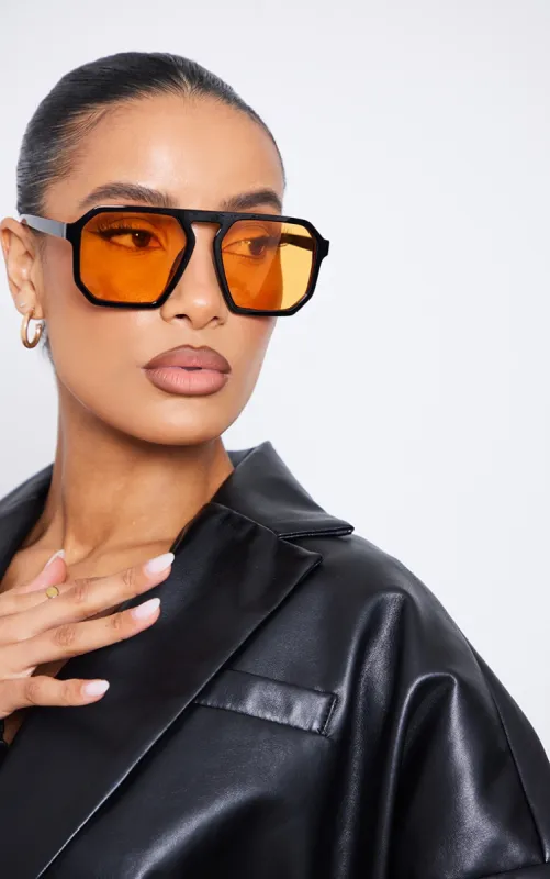 Orange Lens Aviator Sunglasses sold by Pretty Little Thing